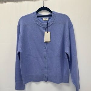 Aritzia Relaxed Crew dayflower blue Cardigan Sweater m nwt